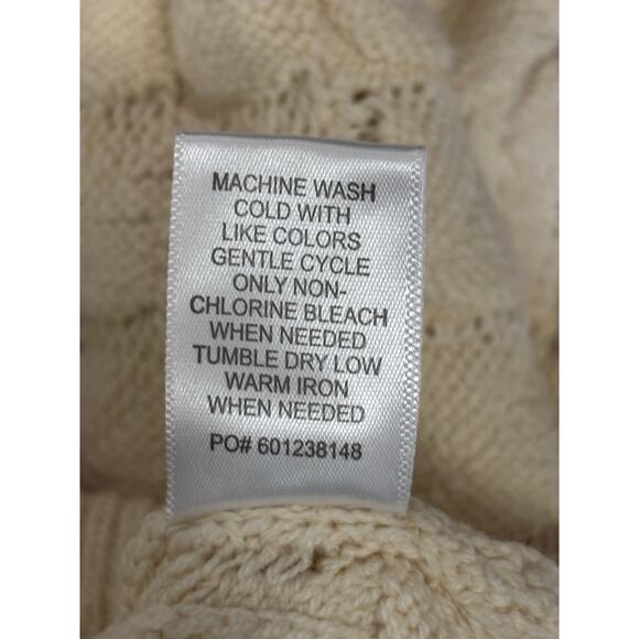 North Style Cream Textured Knit Mock Neck Cozy Soft Cotton Blend Sweater XL - Picture 7 of 9